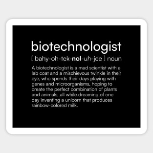 Biotechnologist definition Sticker